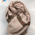 Элегантный осенний квадратный шарф из шелка и полиэстера с мусульманским принтом